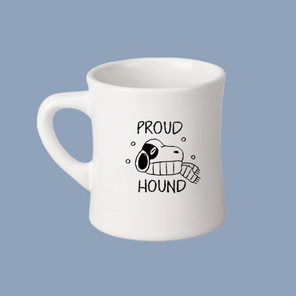 Proud Hound Mug with a photo of a dog wearing a scarf
