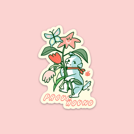 Leigh Ellexson Sticker Dancing Flower Puppy